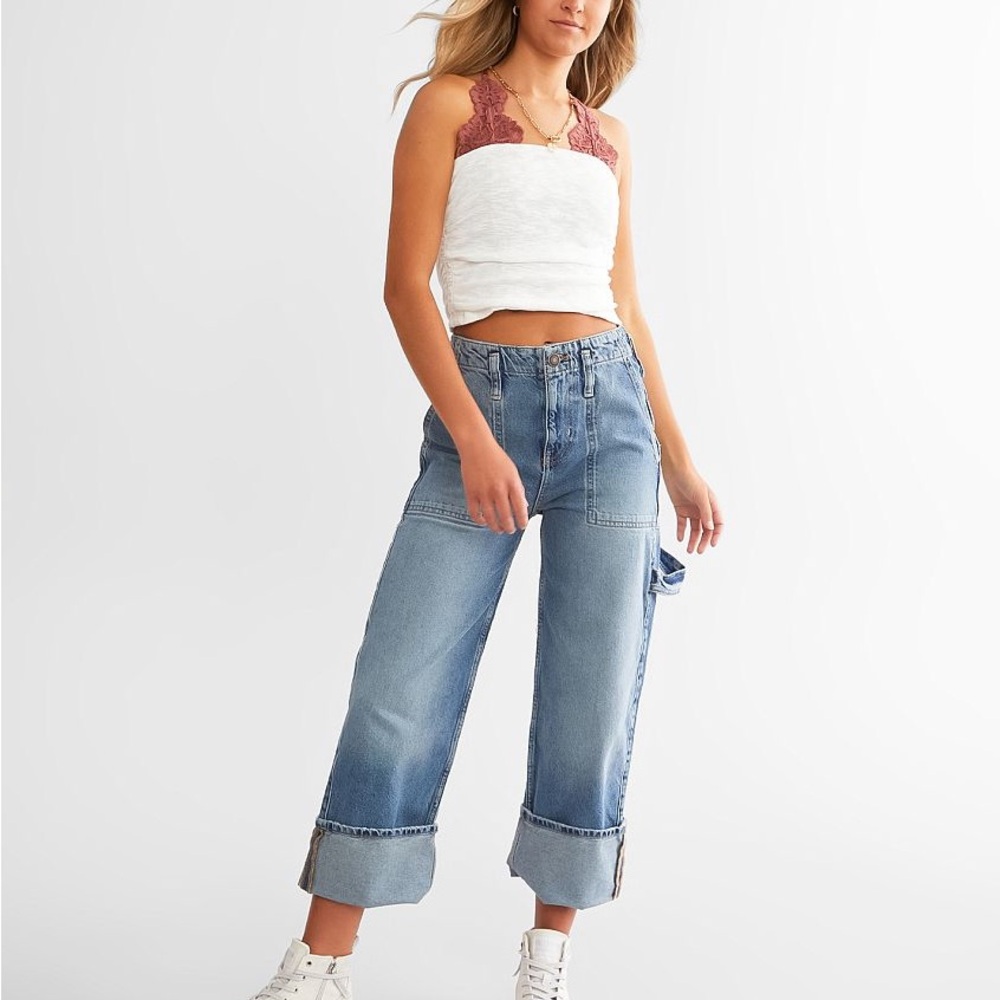 Major Leagues Cuffed Cropped Jean